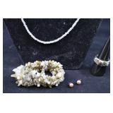 Sterling Silver & Grey Labradorite Ring, With Chip