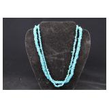 Blue Stone Chip Beaded Necklaces