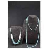 Blue Stone Chip Beaded Necklaces