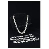 Three Cultured Pearl Necklaces, Petal Pearls Silve