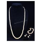 Beaded Jasper Necklace, Bracelet And Earrings