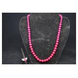 Sterling Silver & Rhodolite Garnet Ring And Beaded