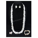 Cultured White Pearl & Sterling Silver Necklace An