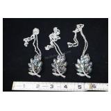 Set Of Three Tree Branch Pendants With Abalone She
