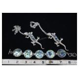 Abalone Shell Jewelry- Lizard Pendants And Neck Ch