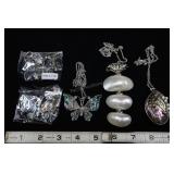 Abalone Shell Jewelry- Three Butterfly Pendants An