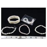 Five Cultured Pearl Bracelets