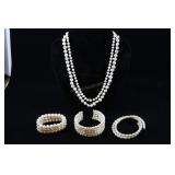 Three Beaded Necklaces And Three Bracelets