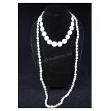Cultured White And Pink Pearl Coin Necklace And Be