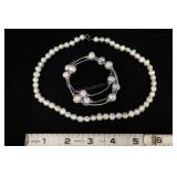Cultured White Pearl Necklace And Bracelet