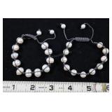 Pair Of Cultured Pearl Braided Bracelets