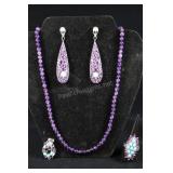 Sterling Silver, Amethyst, And Turquoise Ring, Pen