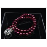 Cultured Pearl Bracelet, Wine Red
