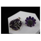 Sterling Silver & Amethyst Druzy Ring, And Stainle