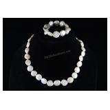 Cultured Coin Pearl Necklace And Bracelet, White A