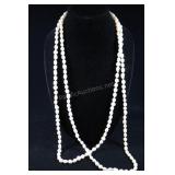 Pair Cultured Pearl Strands, Light, Approx. 30" 36