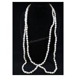 Pair Cultured Pearl Strands, Light, Approx. 36" Ea