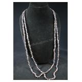 Pair Cultured Pearl Strands, Dark, Approx. 36" Eac