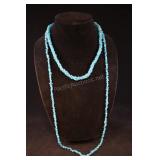 Pair Of Beaded Blue Stone Chip Necklaces