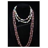 Two Multi-color Cultured Pearl Strands