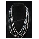 Four Cultured Pearl Strands, Green And Gold