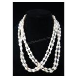 Pair Cultured Pearl Beaded Strands, Light, Approx.