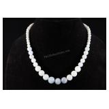 Blue Stone Beaded Necklace, Approx. 18"