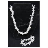 Clear Stone Chip Necklace And Bracelet