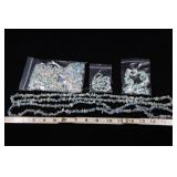 Blue Agate Chip Bead Strands And Loose Beads