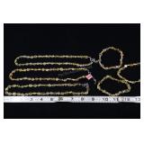 Set Of 3 Sunstone Beaded Necklaces And Bracelets