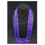 Super Long Beaded Necklace, Cobalt Blue Color, App