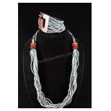 Beaded Multi-strand Necklace And Bracelet With Nat