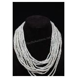 Beaded Multi-strand Necklace With Natural Wood Clo