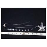 Large Sterling Silver Starfish Pendant, Starfish B