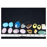 Natural Stone Cabochons And Pendants- Jasper, Tige