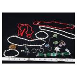 Assorted Lot- Cultured Pearls, Red Coral, Malachit