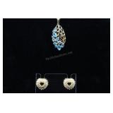 Gold Over Sterling Silver Aquamarine Pendant With