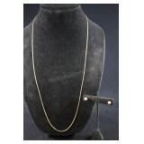 Gold Necklace And Stud Earrings, 14k Eg 925, Appro