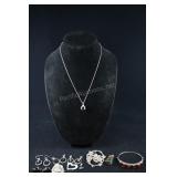 Assorted Sterling Silver Jewelry-  Pendants, Earri