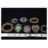 Vintage Brooches And Scarf Pins, And Teapot Kaleid