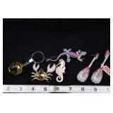 Rhinestone Pins And Pendants- Keychain, Seahorse,