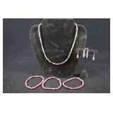 Sterling Silver & Rhodolite & Hoop Earrings And St