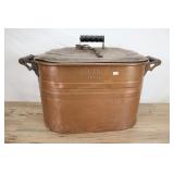 Antique Atlantic 11 Gal Copper Boiler, Double Wood
