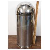 United Chrome Round Top Vintage Trash Can
