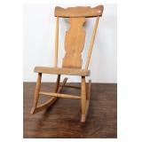 Antique Pennsylvania Fiddleback Wooden Rocking Cha