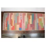 Vintage Hook Area Rug, Multi Color Approx. 98x38"