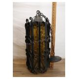 Mid Century Wrought Iron Spanish Style Hanging Lam