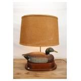 Duck Lamp, Solid Wood Base And Wood Head With Cork