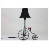 Metal Bicycle Lamp With Wooden Seat And Black Shad