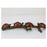 Cast Iron Sculpture, Four Turtles On A Log, Approx